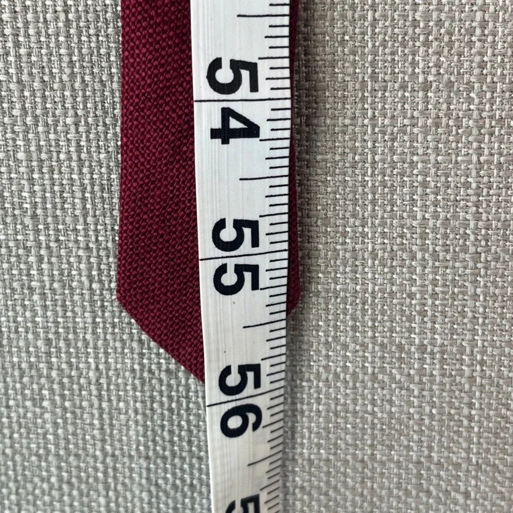 Vintage Polo Ralph Lauren Necktie Mens Burgundy 100% Linen Pony Logo Saks Fifth